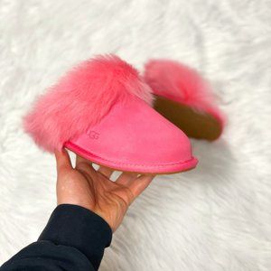 UGG Scuff Sis Womens Soft Fur Trim Sheepskin Slipper Pink 1122750 PKRS NEW Multi